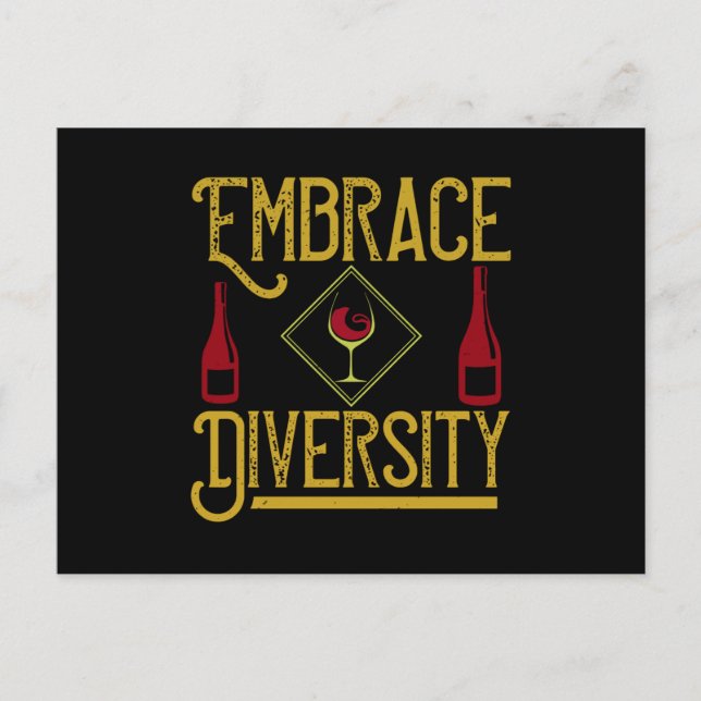 Wine - Embrace Diversity Postcard (Front)