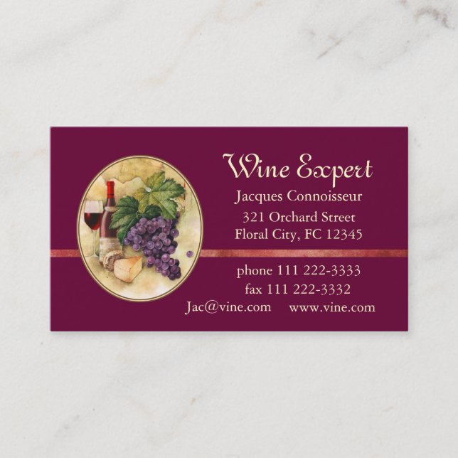 Wine Expert Business Card (Front)