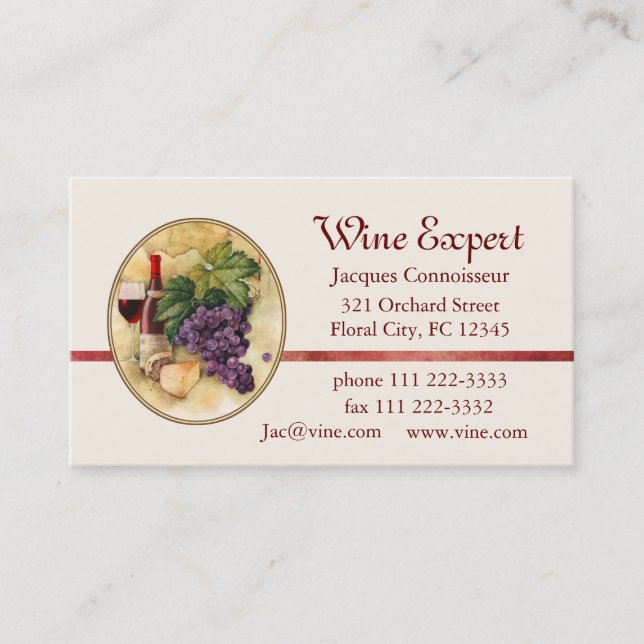 Wine Expert Business Card (Front)