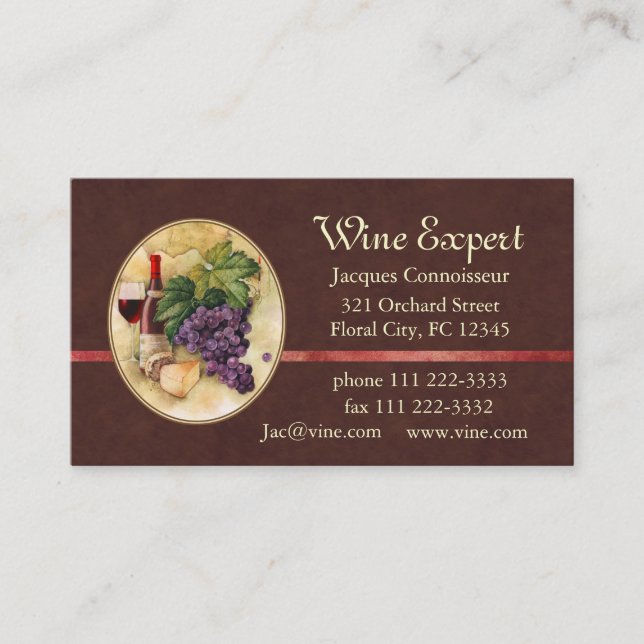 Wine Expert Business Card (Front)