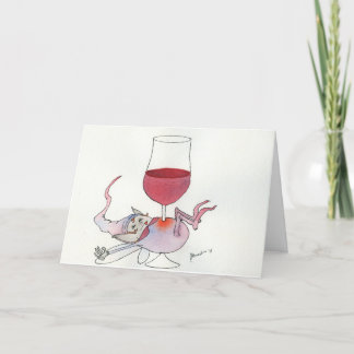 Wine fairy holiday card - stem horizontal text