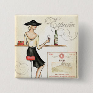 Wine Fashionista 15 Cm Square Badge