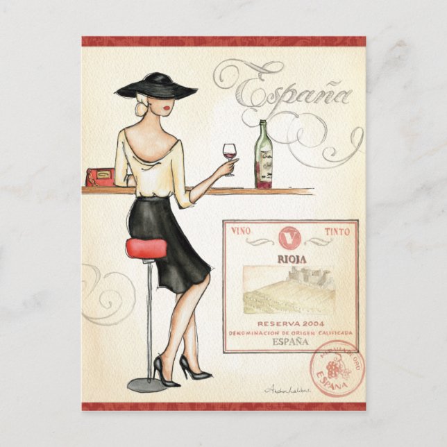 Wine Fashionista Postcard (Front)