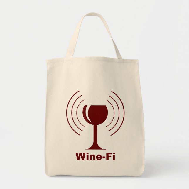 Wine-Fi Humor Tote Bag (Front)