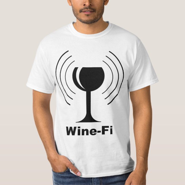 Wine-Fi Humour T-Shirt (Front)