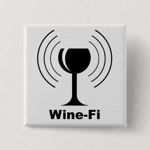 Wine-Fi Waves Black Wine Glass 15 Cm Square Badge