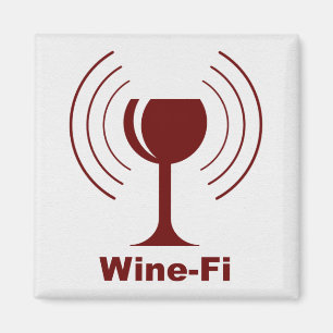 Wine-Fi Waves Burgundy Wine Glass Magnet