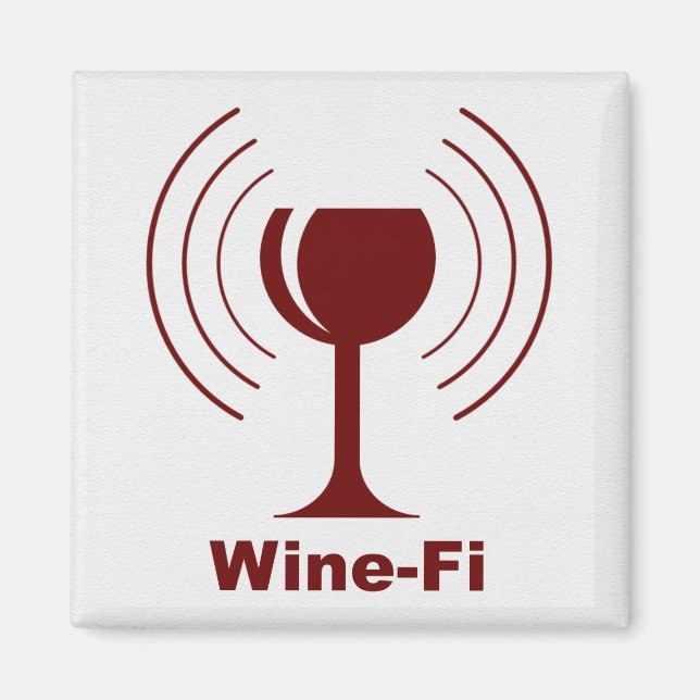 Wine-Fi Waves Burgundy Wine Glass Magnet (Front)