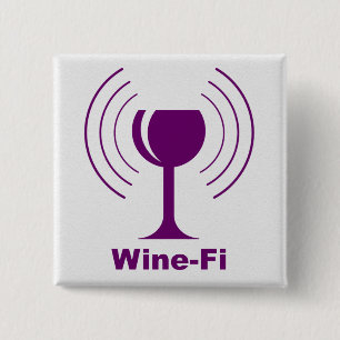 Wine-Fi Waves Purple Wine Glass 15 Cm Square Badge