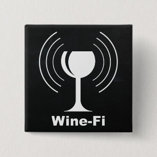 Wine-Fi Wine Lover Humor 15 Cm Square Badge