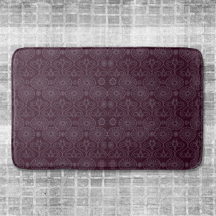 Wine fibrous textile octopus seeds patterned  bath mat