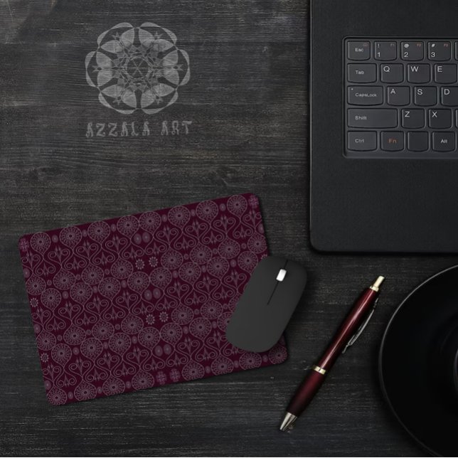 Wine fibrous textile octopus seeds patterned  mouse mat (Creator Uploaded)