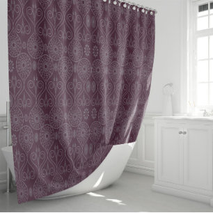 Wine fibrous textile octopus seeds patterned shower curtain