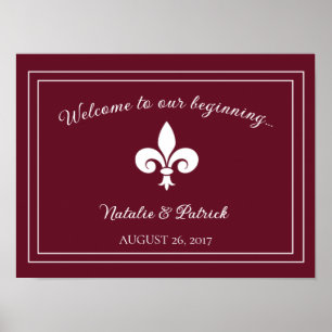 Wine Fleur de Lis Wedding Poster