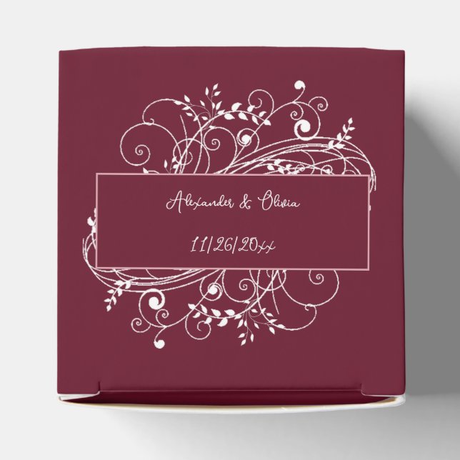 Wine Flourish Wedding Favour Box (Top)
