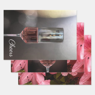 Wine Flowers Wrapping Paper Sheets