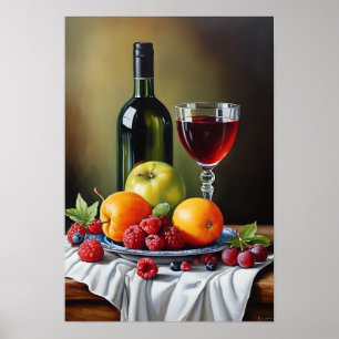 Wine & Food Spread Printable Art Poster
