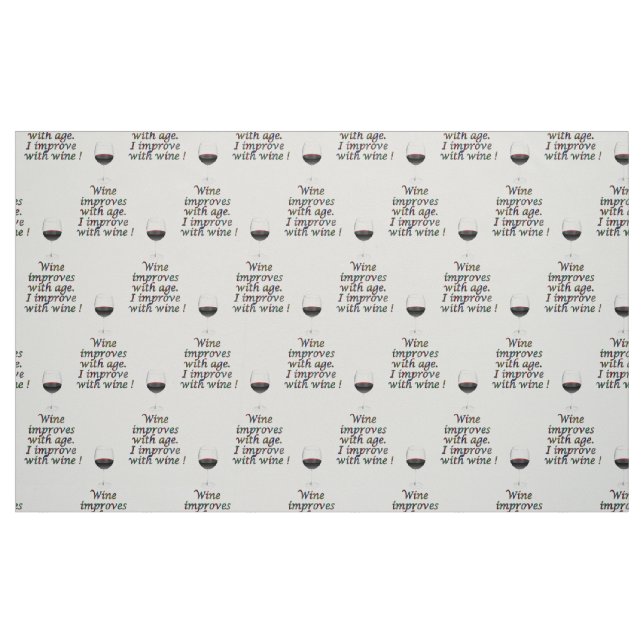Wine funny text fabric (Fat Quarter)