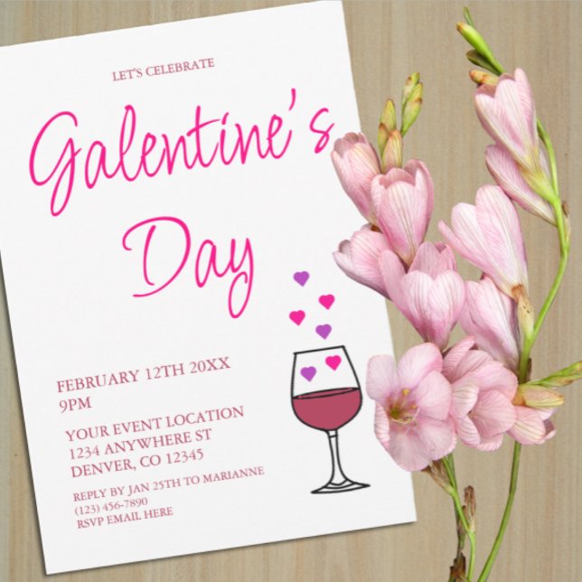 Wine Galentine's Day Party Invitation (Creator Uploaded)
