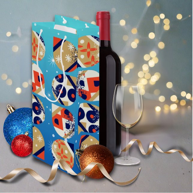 Wine Gift Bag Bold Modern Christmas  (Creator Uploaded)