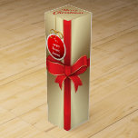 Wine Gift Box - Red Bow & Ribbon on Gold<br><div class="desc">In some contests, like those held at the county fair or in classrooms, a red ribbon is second only to a blue ribbon. In the family of awareness ribbons, the red ribbon is symbolic of individuals committed to driving sober over the the holidays and is even more widely recognised as...</div>