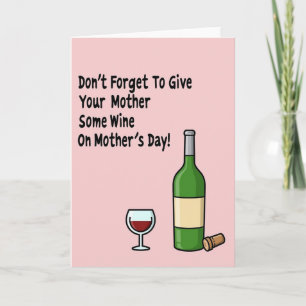 Wine Gift Mothers Day Card