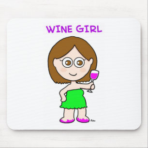 wine girl mouse mat
