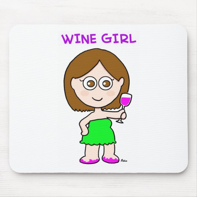 wine girl mouse mat (Front)
