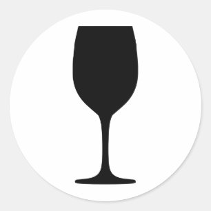 wine glas icon classic round sticker