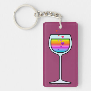 WINE GLASS ACRYLIC KEYCHAINS