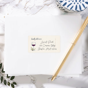 Wine Glass Address Label