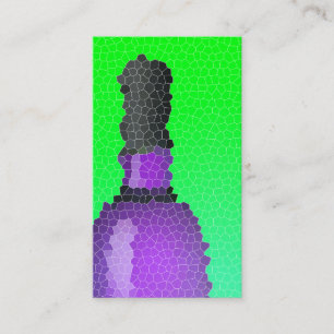 wine glass and bottle : stained glass business card