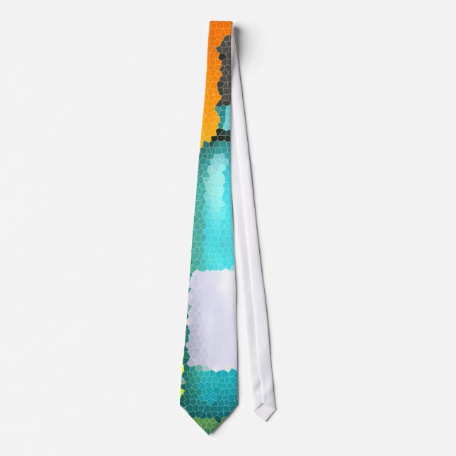 wine glass and bottle : stained glass tie (Front)