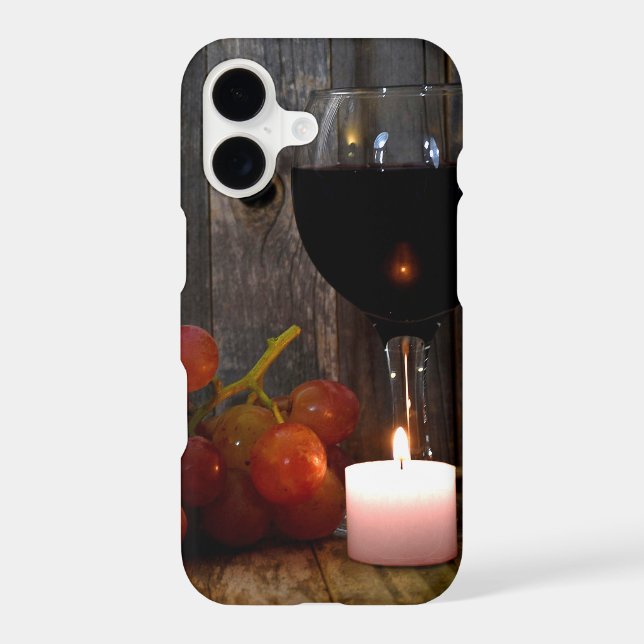wine glass and candle with grapes (Back)