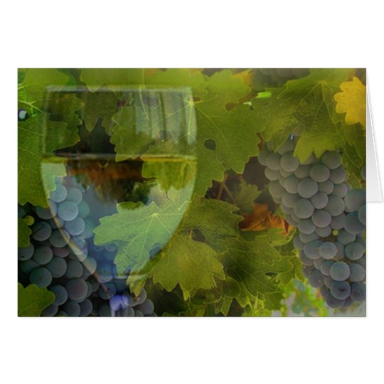 Wine Glass and Grapes Cheers Happy Birthday! Card