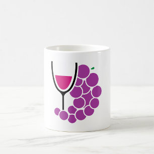 Wine Glass And Grapes Coffee Mug