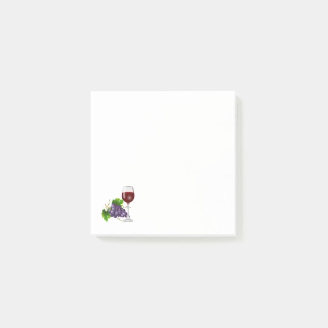 Wine Glass and Grapes Post-it Notes (Front)