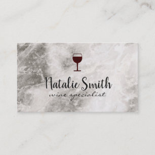 Wine Glass and Marble Business Card