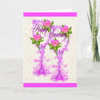 Wine Glass Anniversary Card