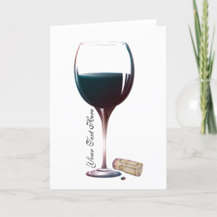 Wine Glass Art Personalised Logo Card