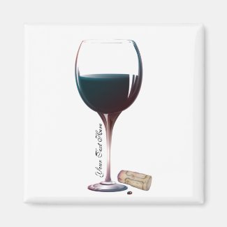 Wine Glass Art Personalised Logo Magnet