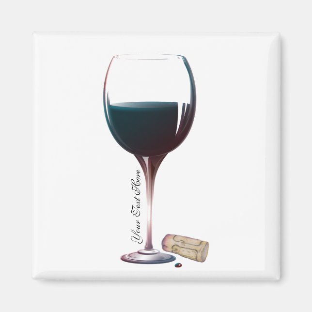 Wine Glass Art Personalised Logo Magnet (Front)