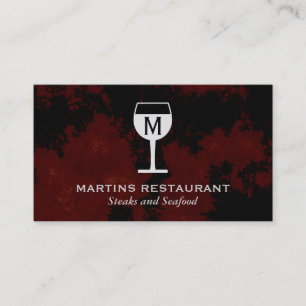 Wine Glass   Artistic (black,red) Business Card