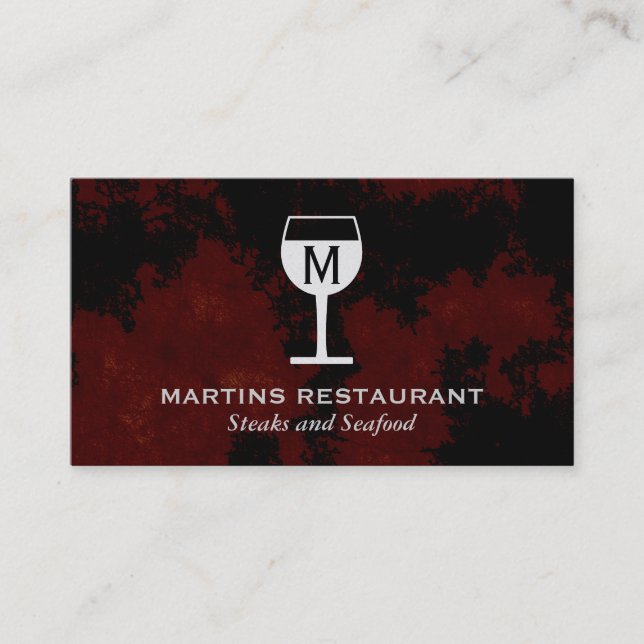 Wine Glass | Artistic (black,red) Business Card (Front)
