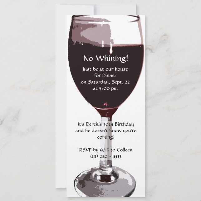 Wine Glass Birthday Invitation (Front)