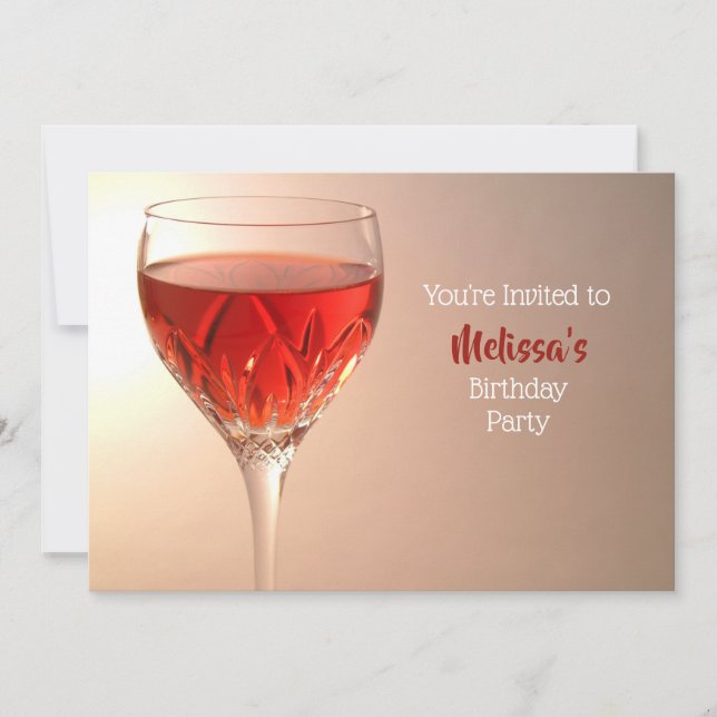 Wine Glass Birthday Invitation (Front)
