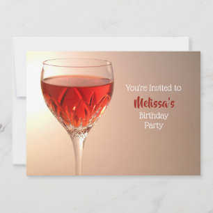 Wine Glass Birthday Invitation