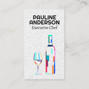 Wine Glass Bottle Artistic Business Card