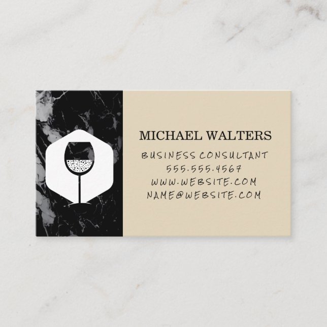 Wine Glass Bubbles Logo Business Card (Front)