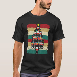 Wine Glass Christmas Tree  Holiday Xmas Season Paj T-Shirt